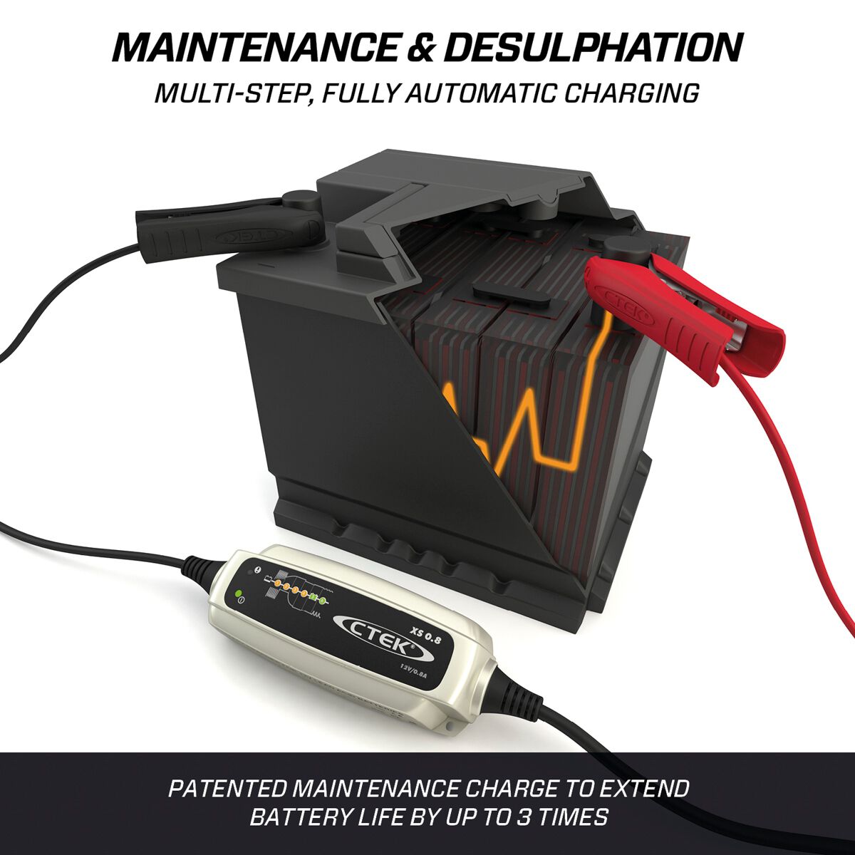 C-Tek Battery Charger 12V 0.8 Amp 6 Stage - XS0.8, , scaau_hi-res