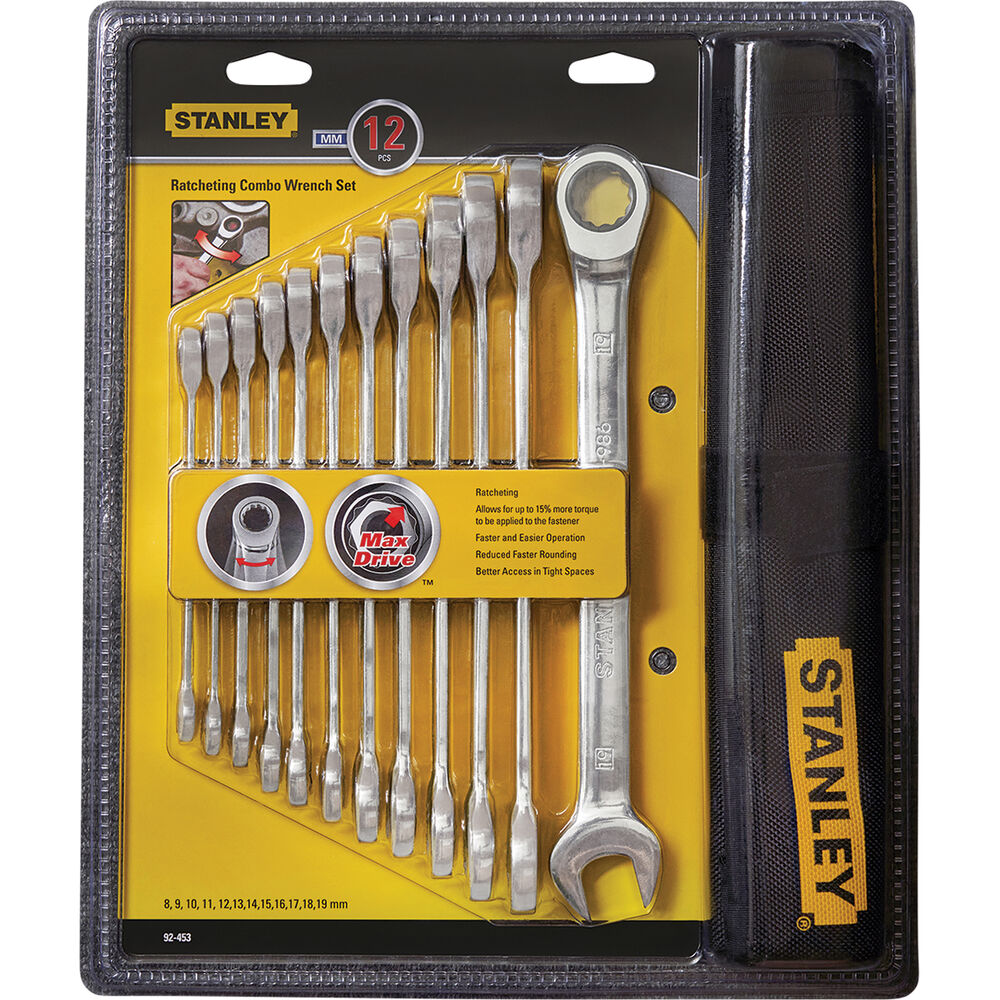 Stanley Ratchet Spanner Set Metric 12 Piece Supercheap Auto