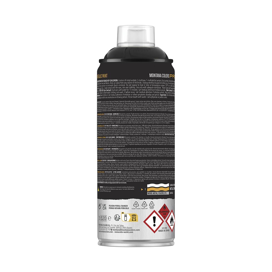 MTN Pro Metallic Black Spray Paint 400mL, , scaau_hi-res