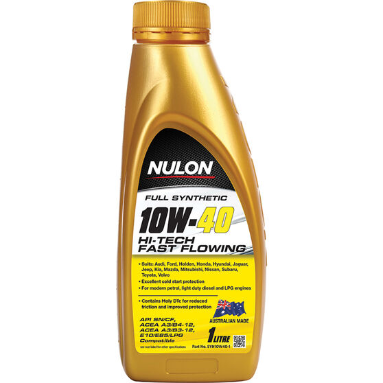 Nulon Full Synthetic HiTech Fast Flowing Engine Oil 10W40 1 Litre