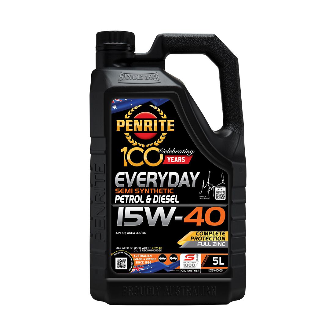 Penrite Semi Synthetic Engine Oil - 15W-40 5 Litre, , scaau_hi-res
