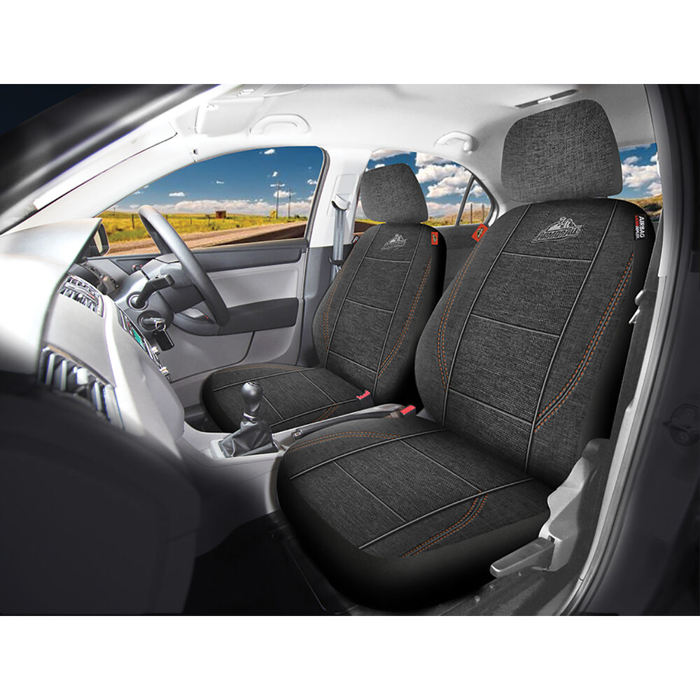 Armor All Armor Seat Covers Black Adjustable Headrests Airbag