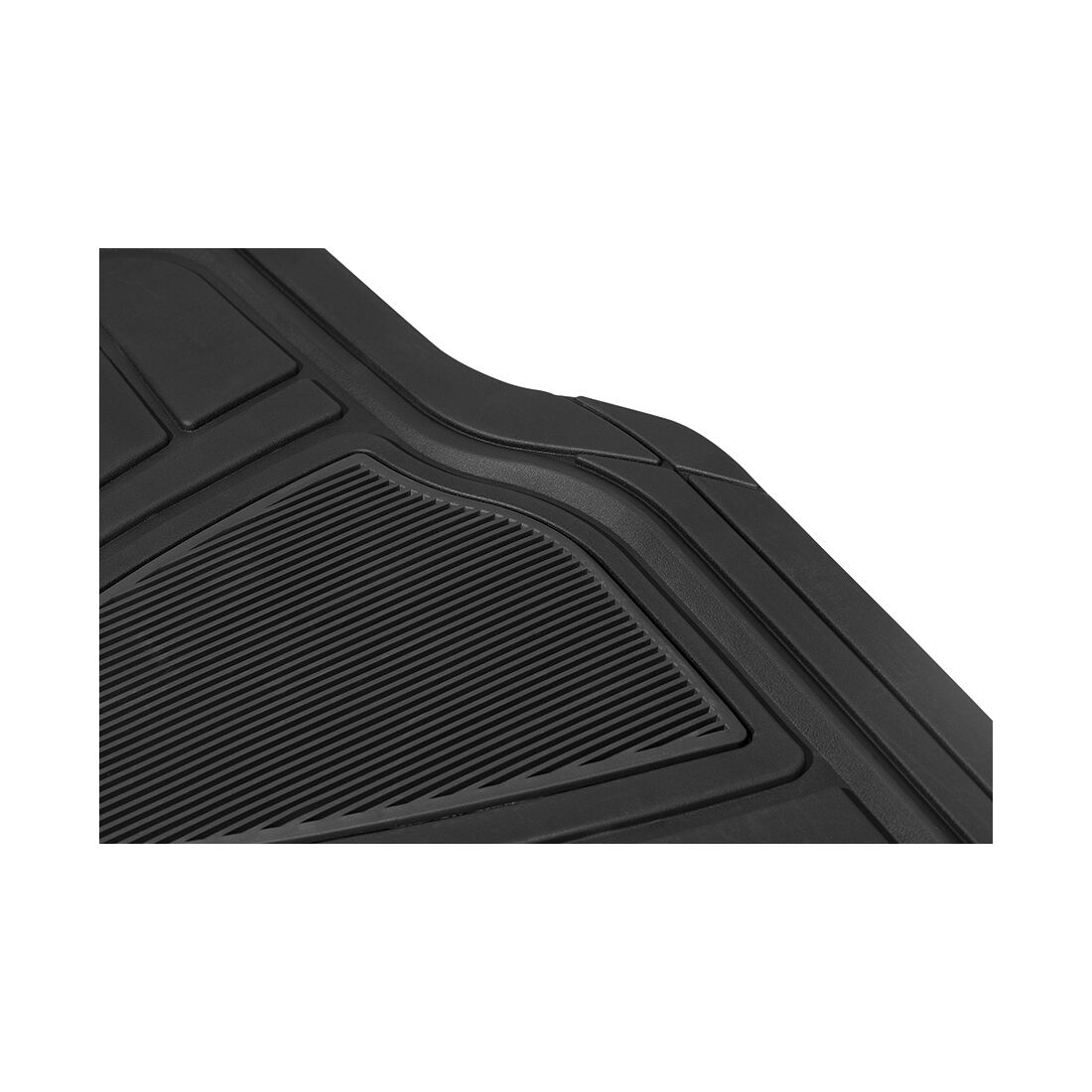 SCA Car Floor Mats PVC Rubber Two-tone Trim Black Set of 4, , scaau_hi-res