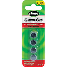 Slime Valve Caps - Chrome, 4 Piece, , scaau_hi-res