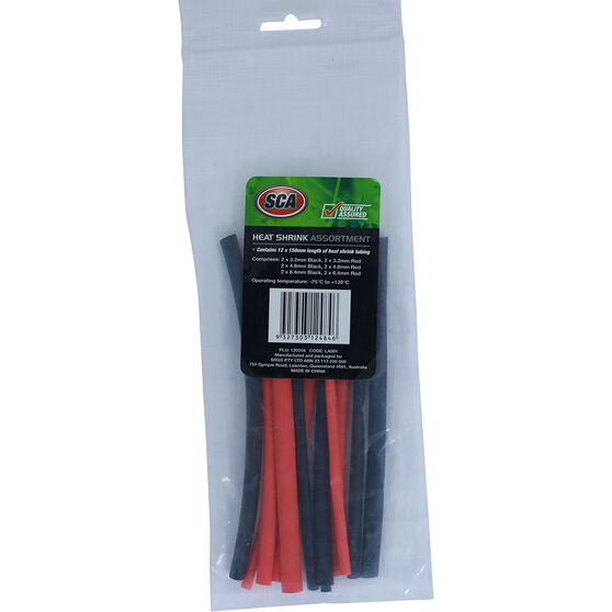 SCA Heat Shrink Tubing - Assorted, 3.2-6.4mm, 12 Piece, , scaau_hi-res