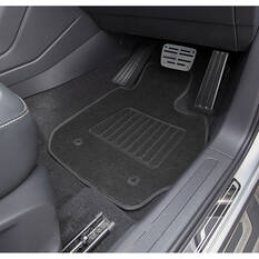 SCA Accelerator Cutout Carpet Car Floor Mats - Set of 4, Black, , scaau_hi-res