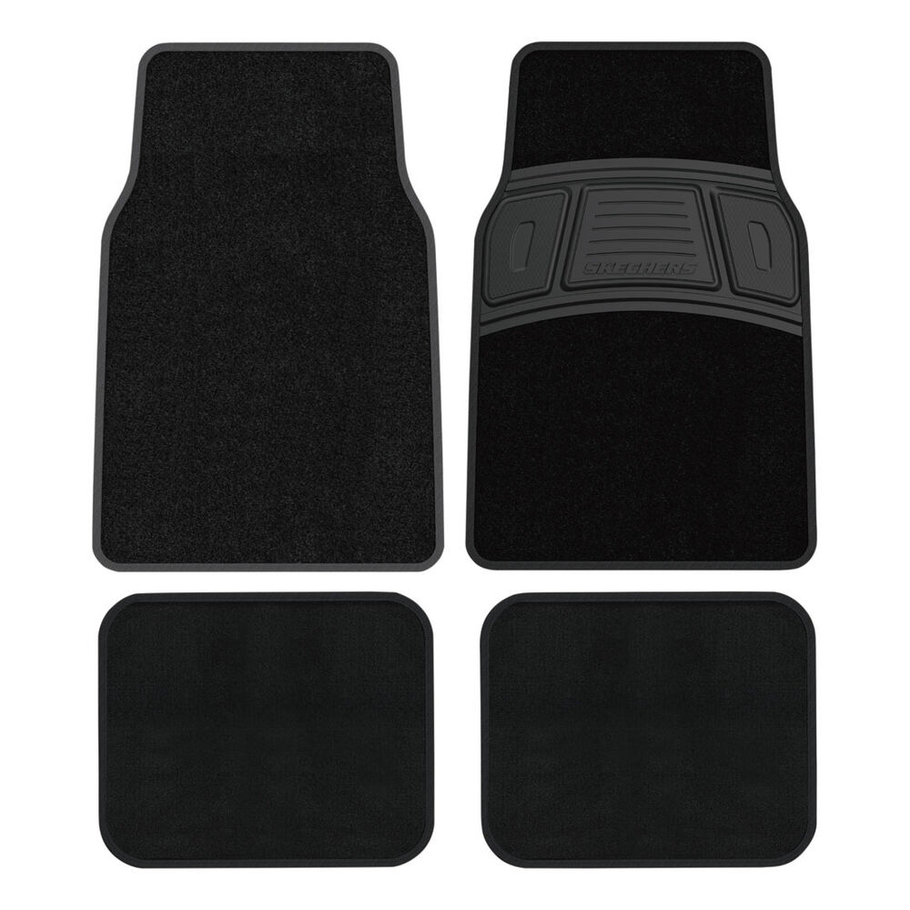 Skechers Carpet Floor Mats Black Front & Rear Set Supercheap Auto