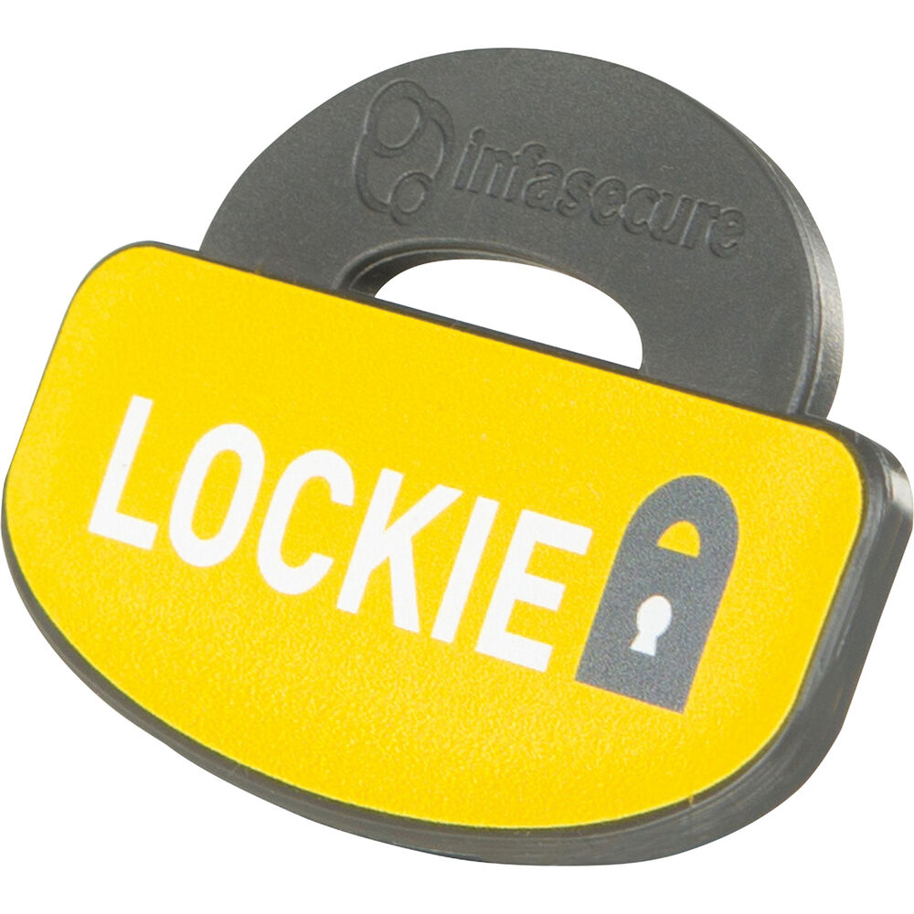 A plastic case with a metal holder for a car seat belt lock with