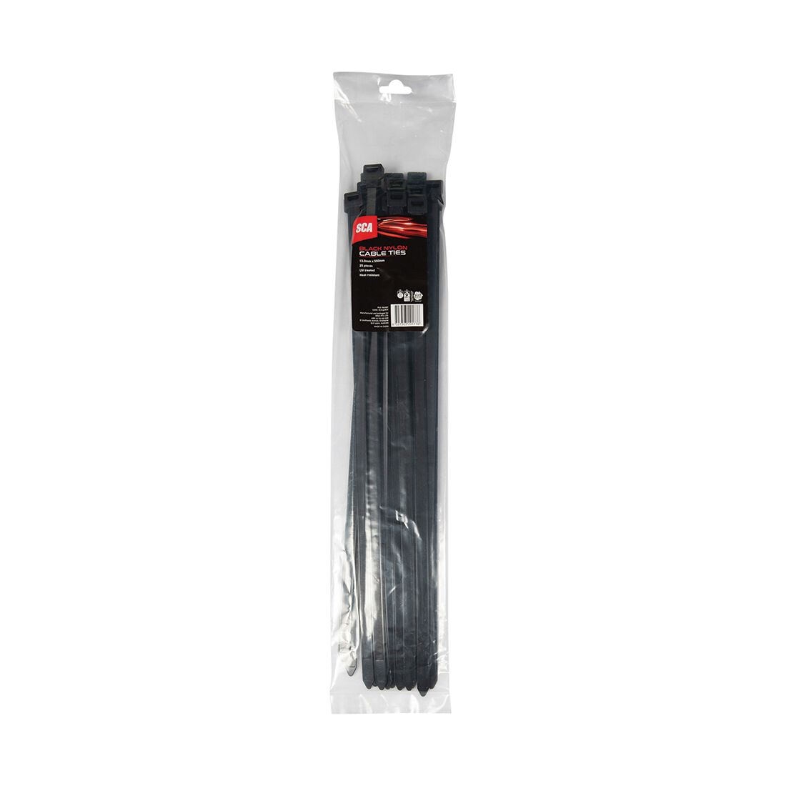 SCA Cable Ties 13.0mm X 550mm, Pack of 25, Black, , scaau_hi-res