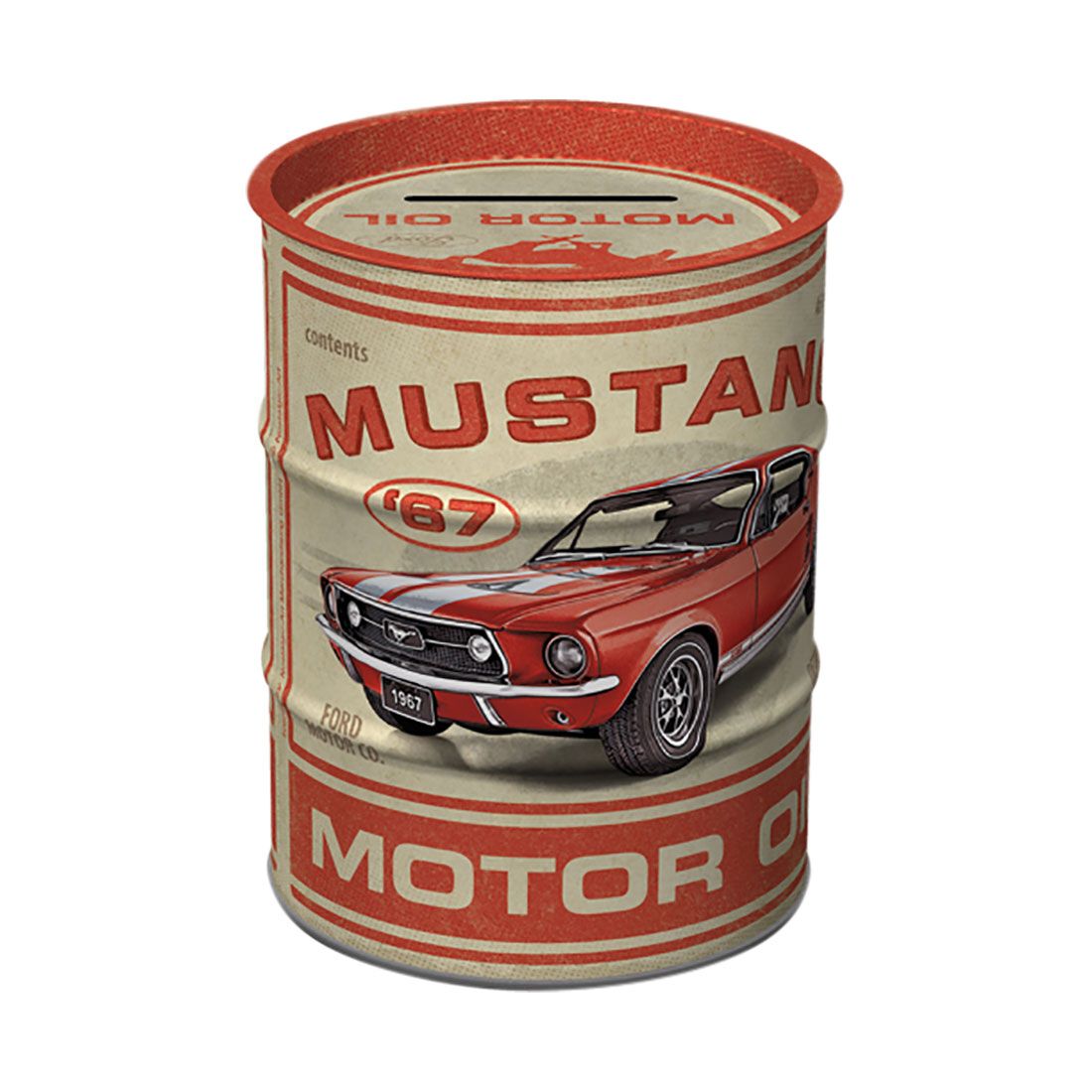 Nostalgic-Art &Ograve;il Barrel Money Box Ford Mustang - GT 1967 Motor Oil, , scaau_hi-res