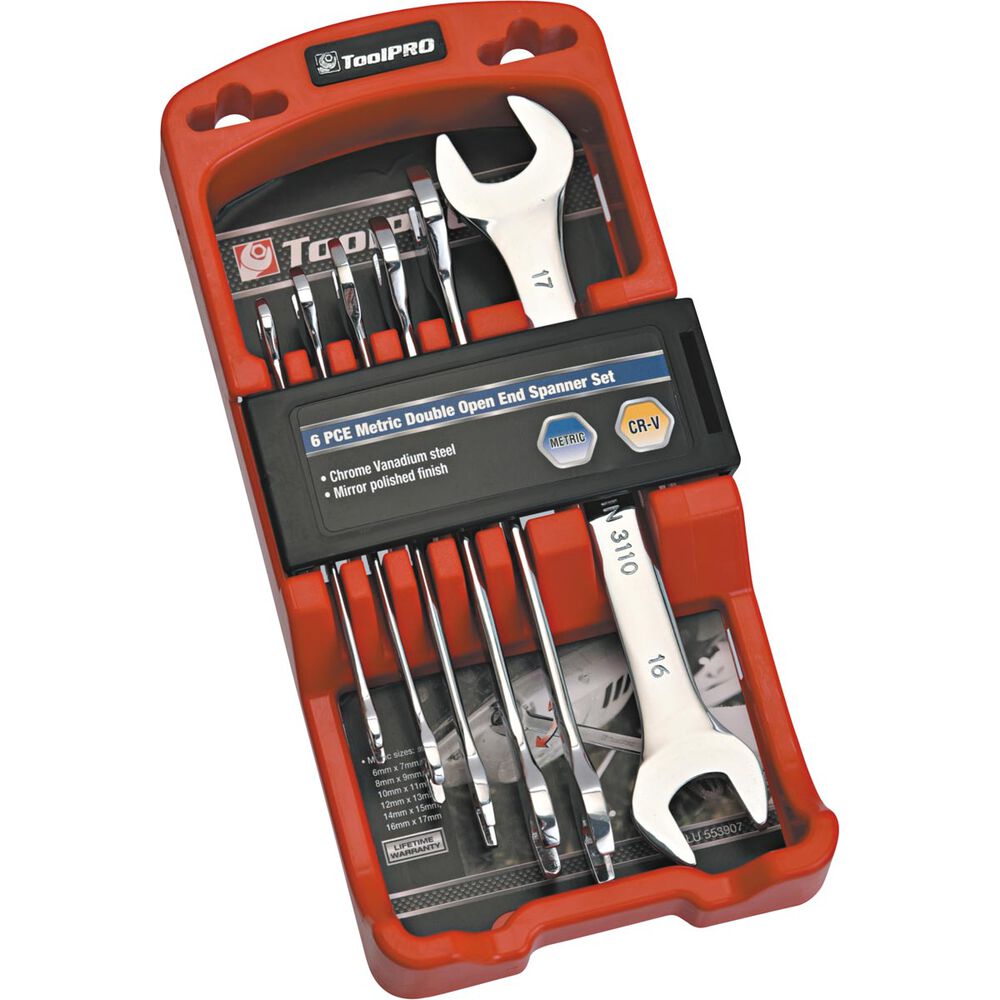 Tool Pro Set ToolPRO Spanner Set Double Open End Metric 6 Piece | Supercheap Auto