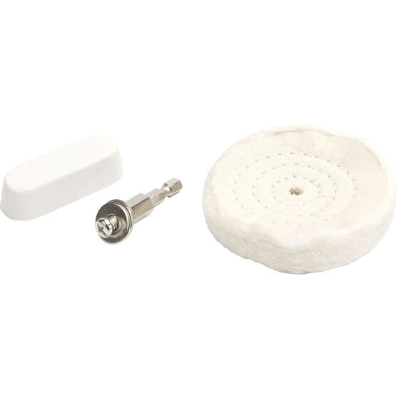 ToolPRO Soft Metal Compound and Buffing Wheel Set 3 Piece, , scaau_hi-res