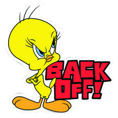 Hot Stuff Sticker Tweety Back Off, Vinyl, , scaau_hi-res