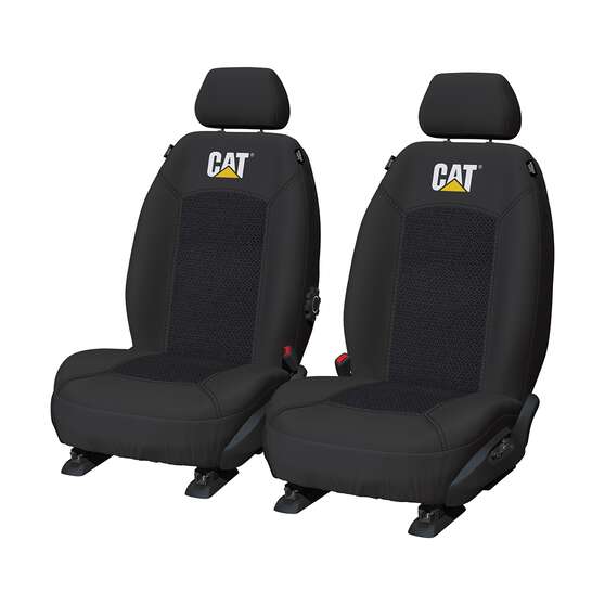 CAT Jacquard Seat Covers Black Adjustable Headrests Airbag Compatible, , scaau_hi-res