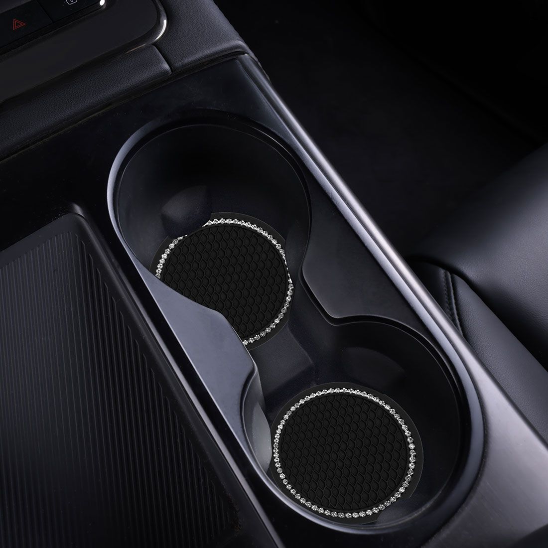 Cabin Crew Drink Coasters Black/Bling 2Pk, , scaau_hi-res