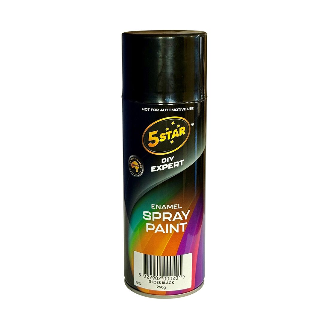 5 Star Enamel Spray Paint Gloss Black 250g, , scaau_hi-res