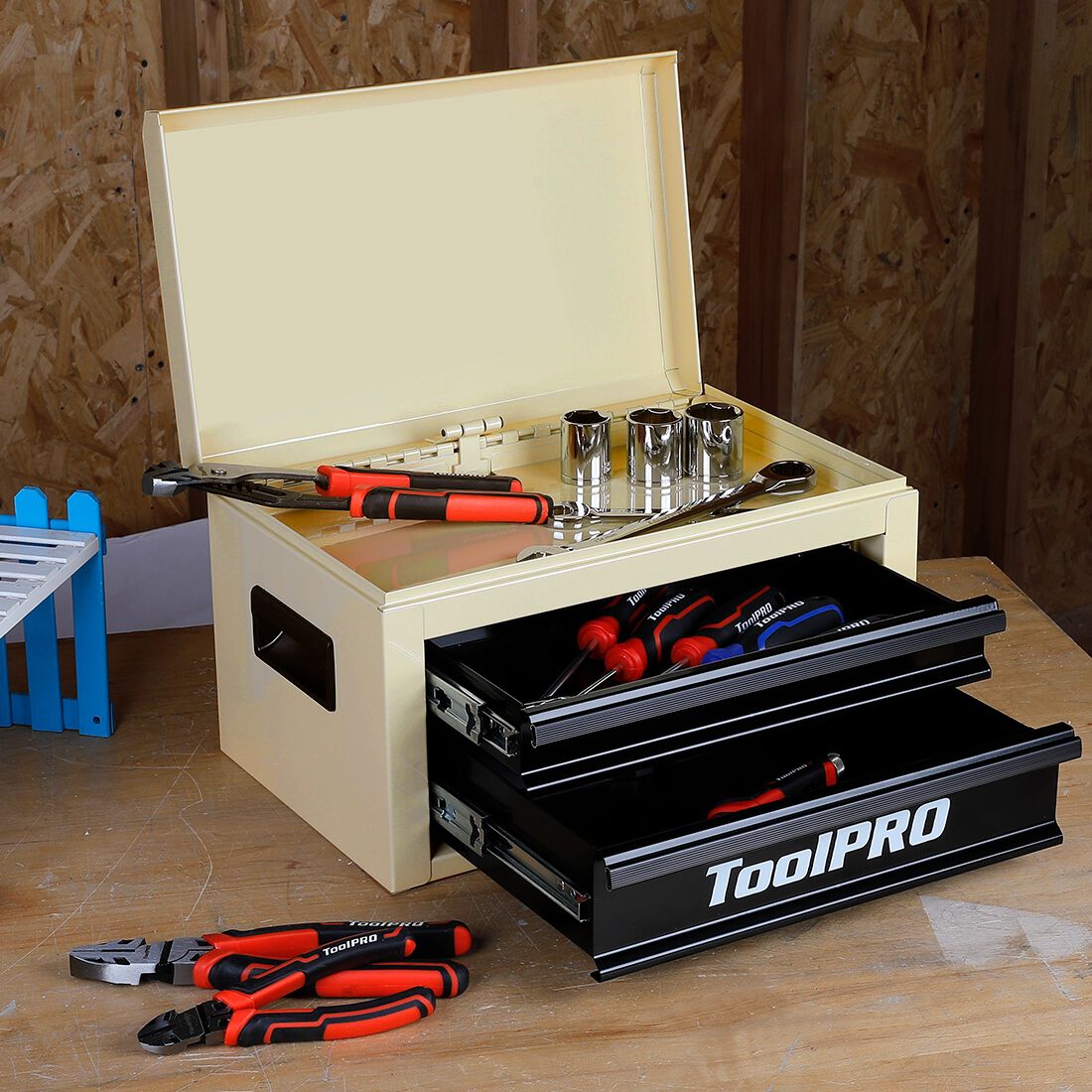 ToolPRO 15" Heavy Duty Mini Tool Chest Beige, , scaau_hi-res