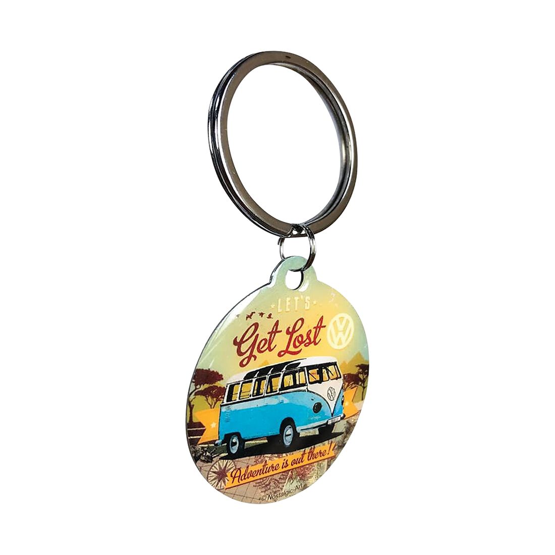 Nostalgic-Art Round Metal Keyring VW Let's Get Lost, , scaau_hi-res