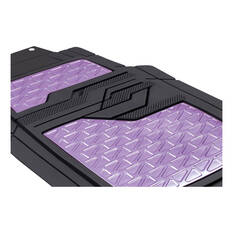 SCA Checkerplate PVC Car Floor Mats - Set of 4, Purple/Black, , scaau_hi-res