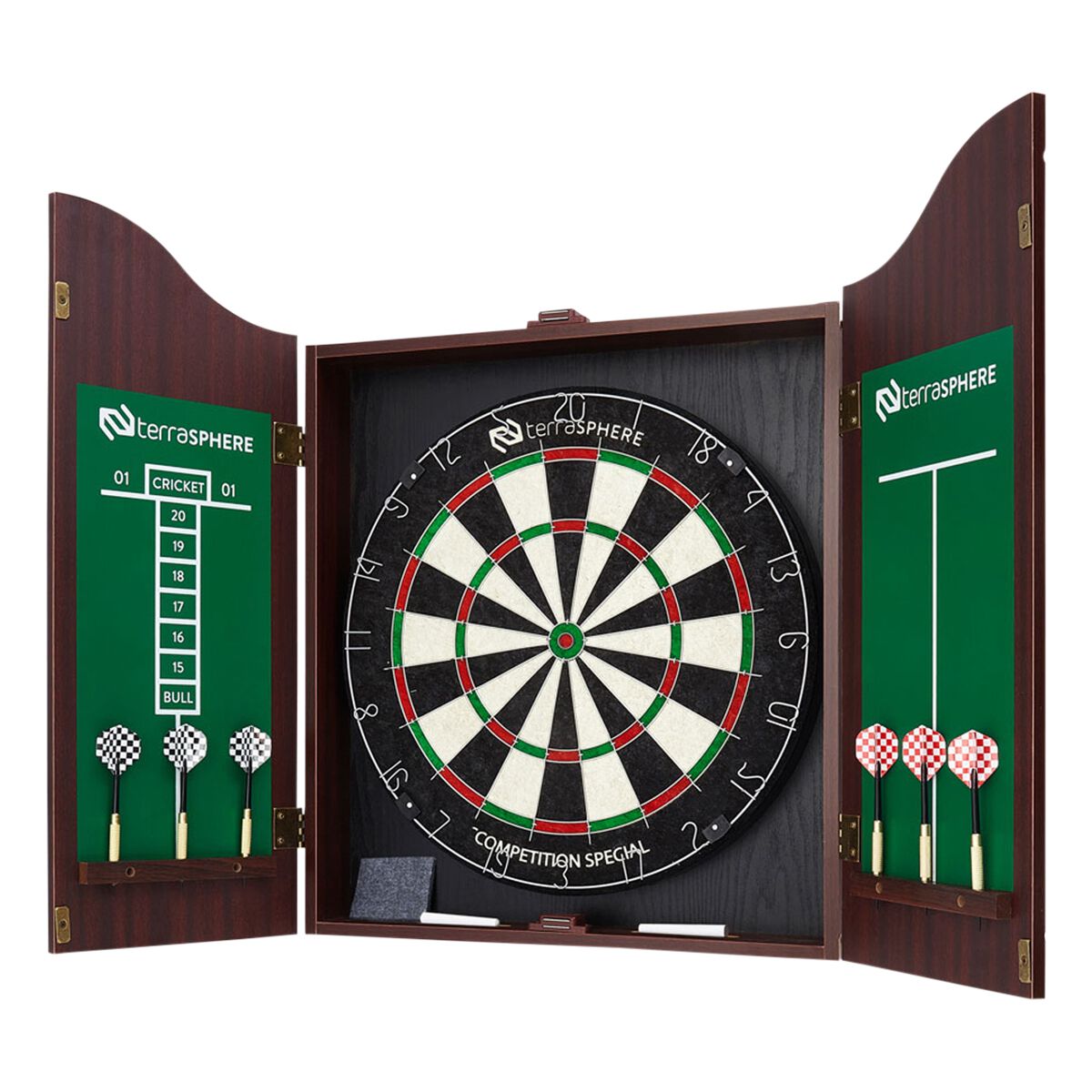 Terrasphere Dartboard and Cabinet Set, , scaau_hi-res