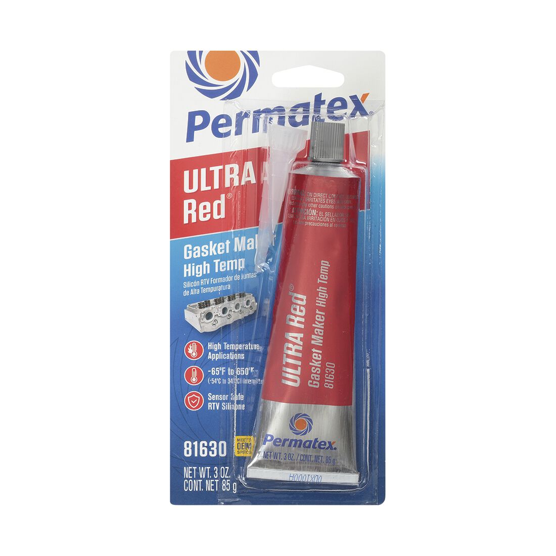 Permatex Gasket Maker, High Temperature Ultra Red 85g, , scaau_hi-res