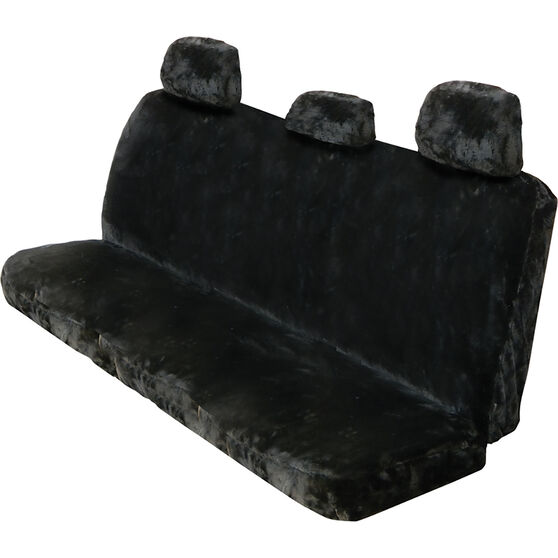 SCA Luxury Fur Seat Cover - Black Adjustable Headrests Size 06H Rear Seat, , scaau_hi-res