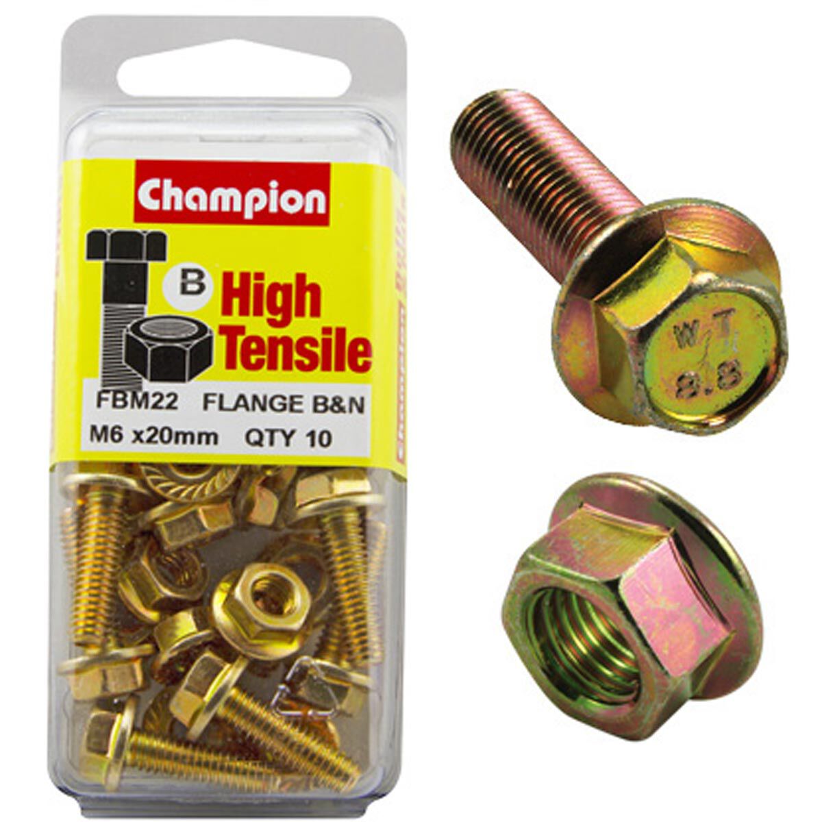 Champion Flange Bolts FBM22 M6x20, , scaau_hi-res