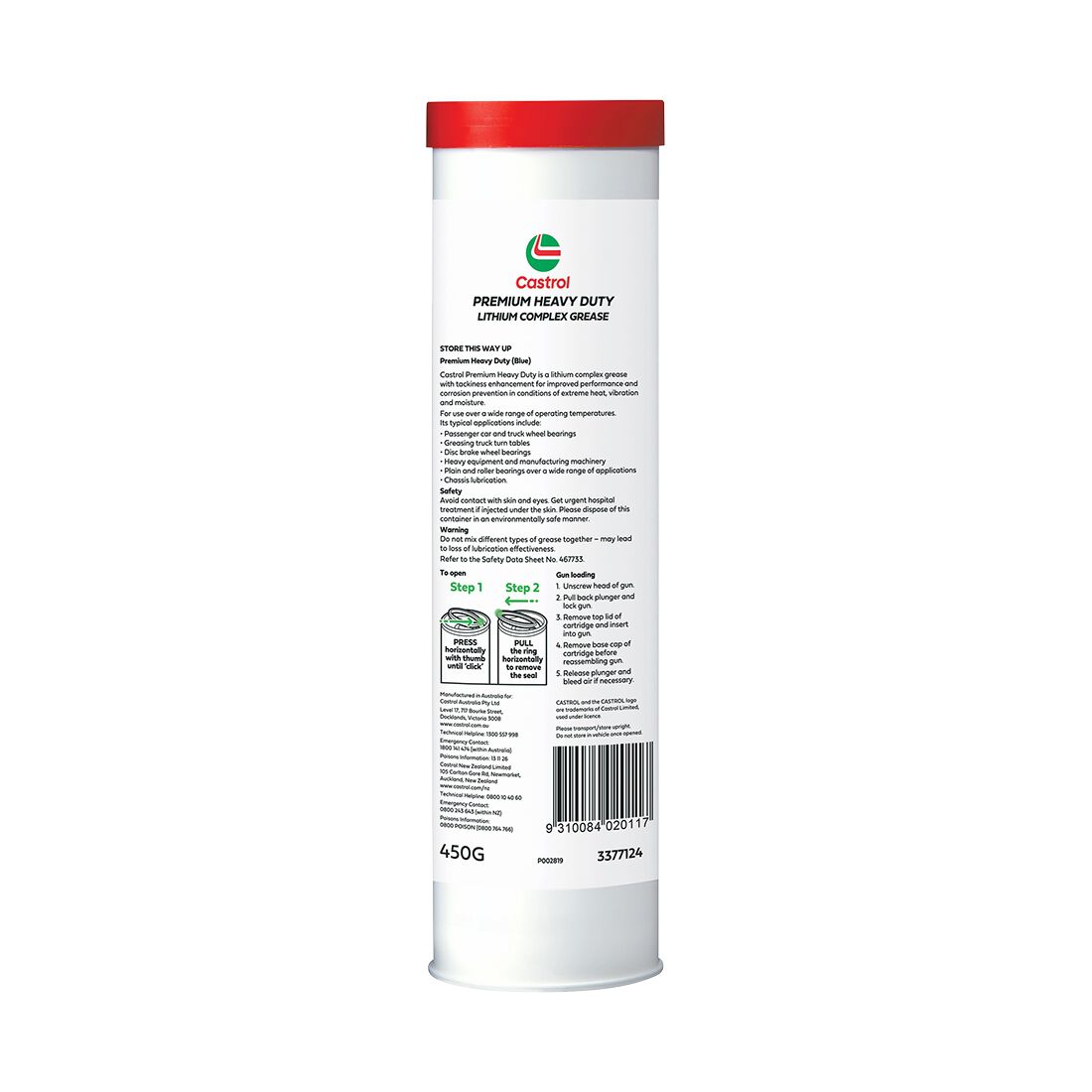 Castrol Grease Cartridge High Temp 450g, , scaau_hi-res