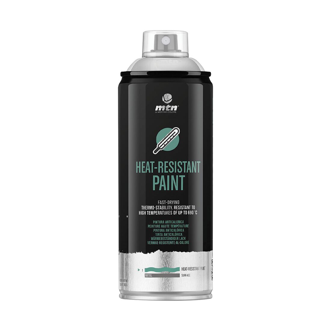 MTN Pro Silver Heat Resistant Spray Paint 400mL, , scaau_hi-res