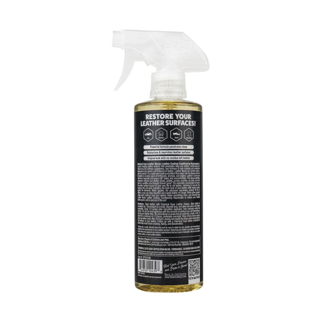 Chemical Guys Leather Nectar Coating Conditioning Rejuvinator 473mL, , scaau_hi-res