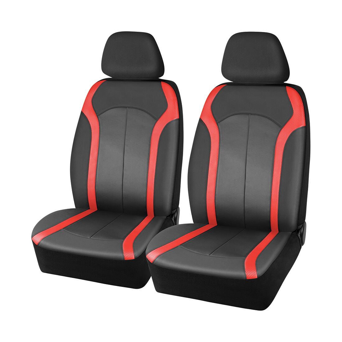 SCA Seat Cover Sports Black & Red Leather Look, Adjustable Headrests, Airbag Compatible, Size 30A, , scaau_hi-res