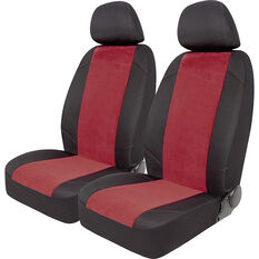 SCA Cord Seat Covers -Red/Black Adjustable Headrests Size 30 Front Pair Air Bag Compatible, , scaau_hi-res