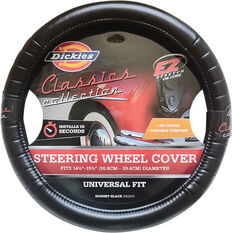 Dickies Hornet Steering Wheel Cover - Black, 380mm Approx Diameter, , scaau_hi-res