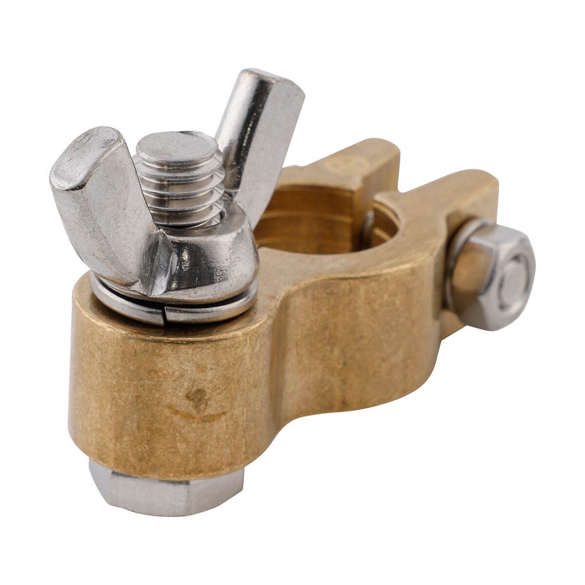 Century Battery Terminal, Forged Brass, Heavy Duty Wingnut Type - Positive, , scaau_hi-res