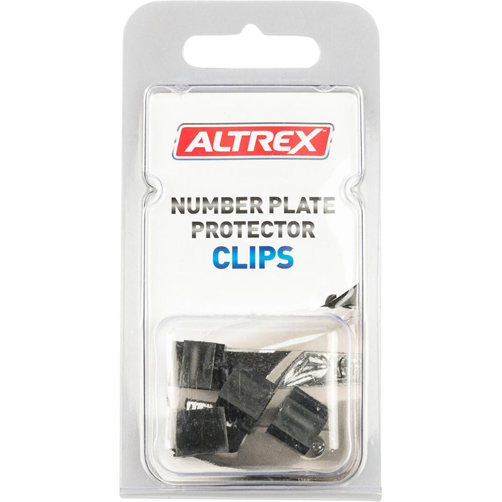 Altrex Number Plate Protector Replacement Clips Black Push On, 4 Pack