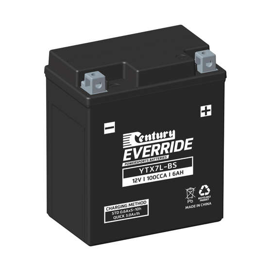 Century EverRide Powersports Battery YTX7L-BS, , scaau_hi-res