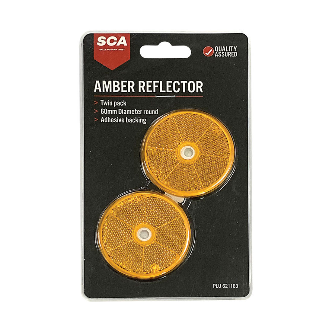 SCA Reflector Twin Pack Round Amber 60mm, , scaau_hi-res