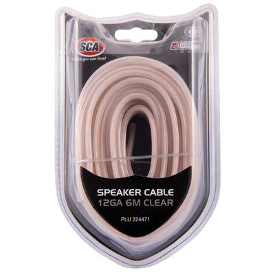 SCA Speaker Cable Clear, 12G, 6m Supercheap Auto