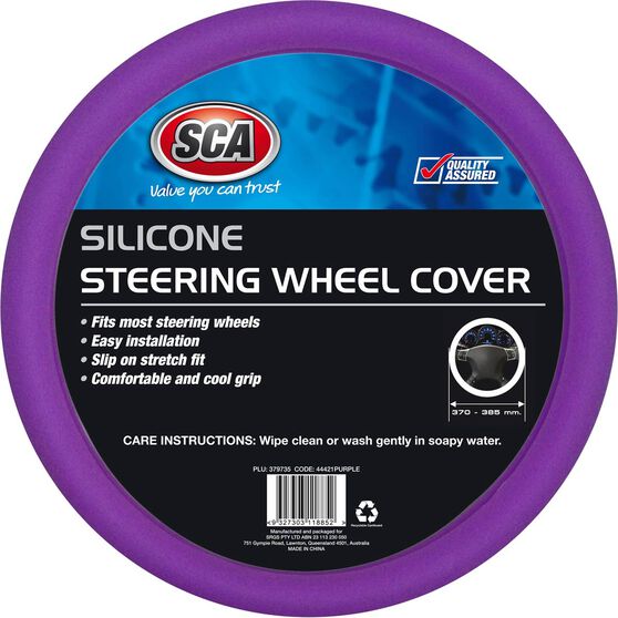 Sca Steering Wheel Cover Silicone Purple 380mm Diameter Supercheap Auto