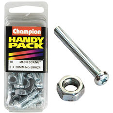 Champion Handy Pack Machine Screws and Nuts BH624, 6mm X 20mm, , scaau_hi-res