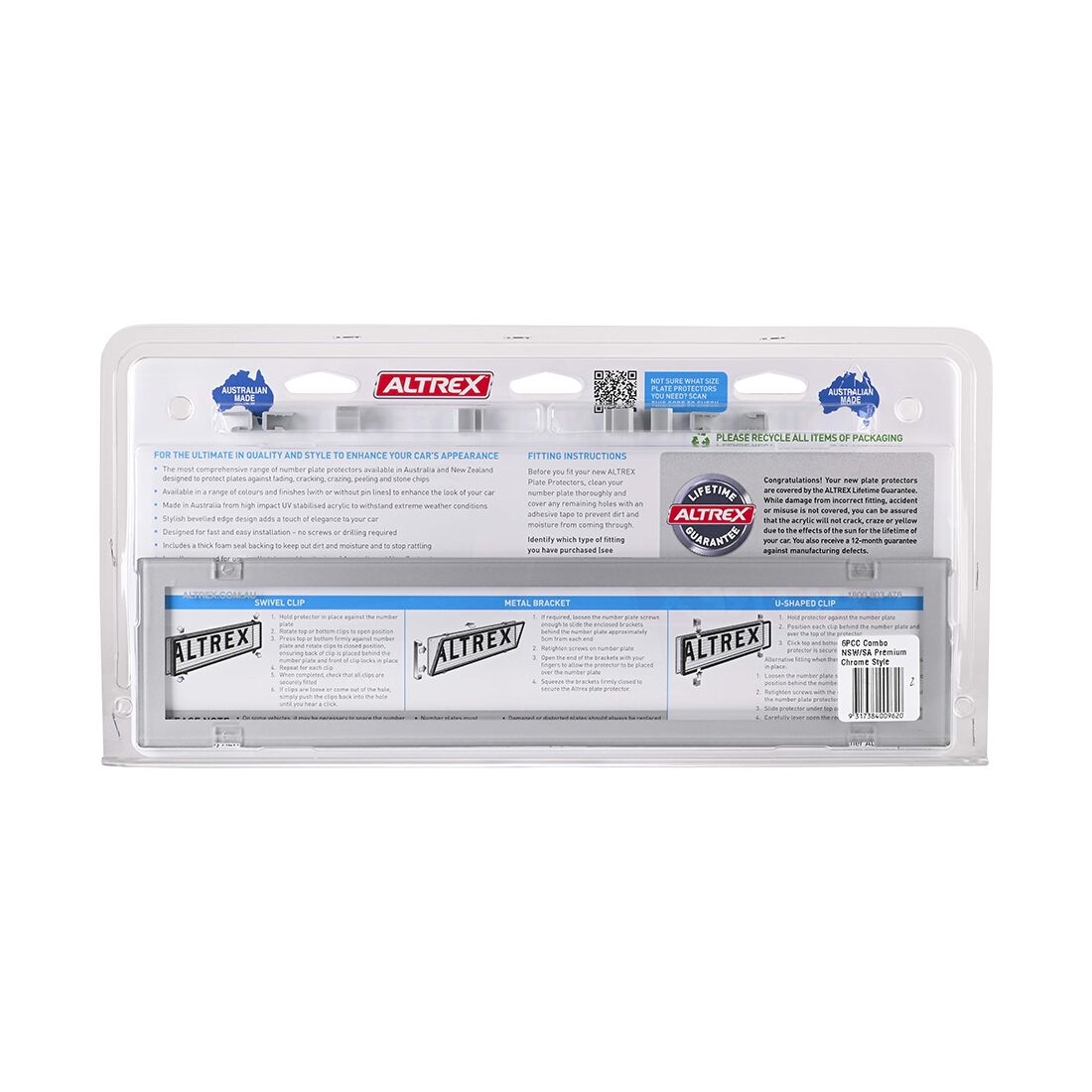 Altrex Number Plate Protector - 6 Figure Premium Clear 6PCC, , scaau_hi-res