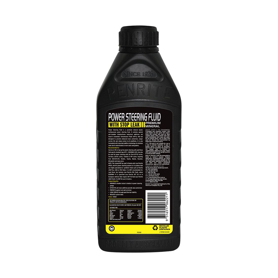 Power Steering Fluid & Stop Leak - 1 Litre, , scaau_hi-res