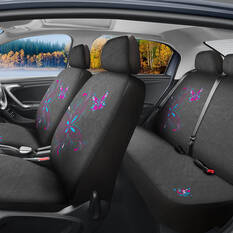 SCA Butterfly Seat Cover Pack Pink/Blue Adjustable Headrests Airbag Compatible 30&06H SAB, , scaau_hi-res