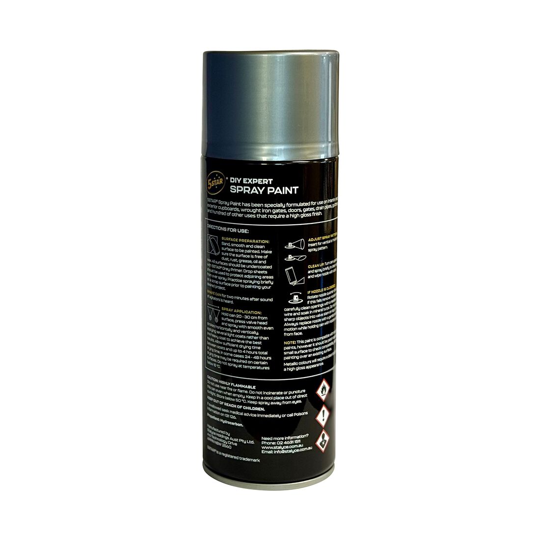 5 Star Enamel Spray Paint Chrome 250g, , scaau_hi-res