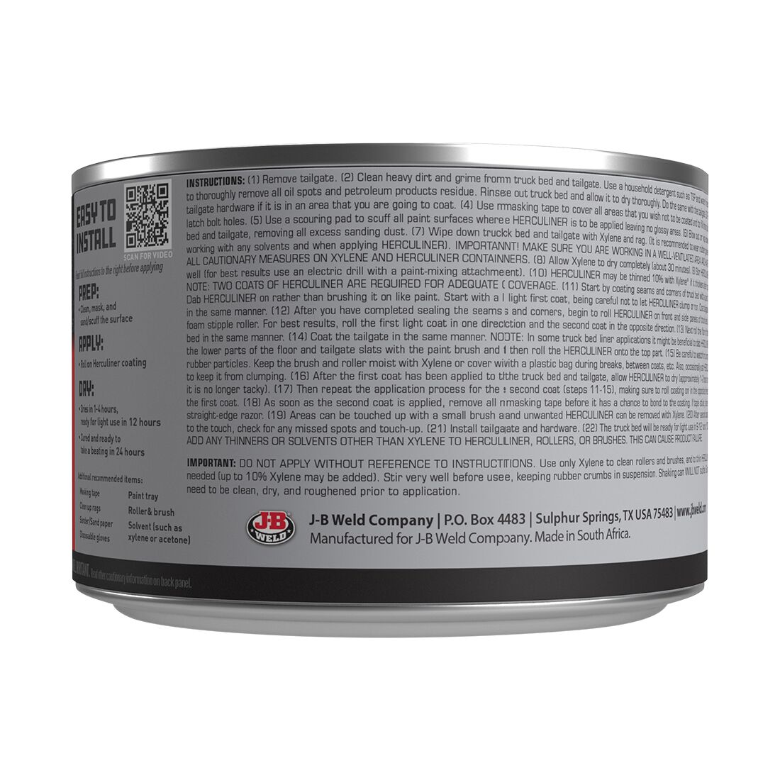 Herculiner Paint Bed Liner Protective Coating Paint 946mL, , scaau_hi-res