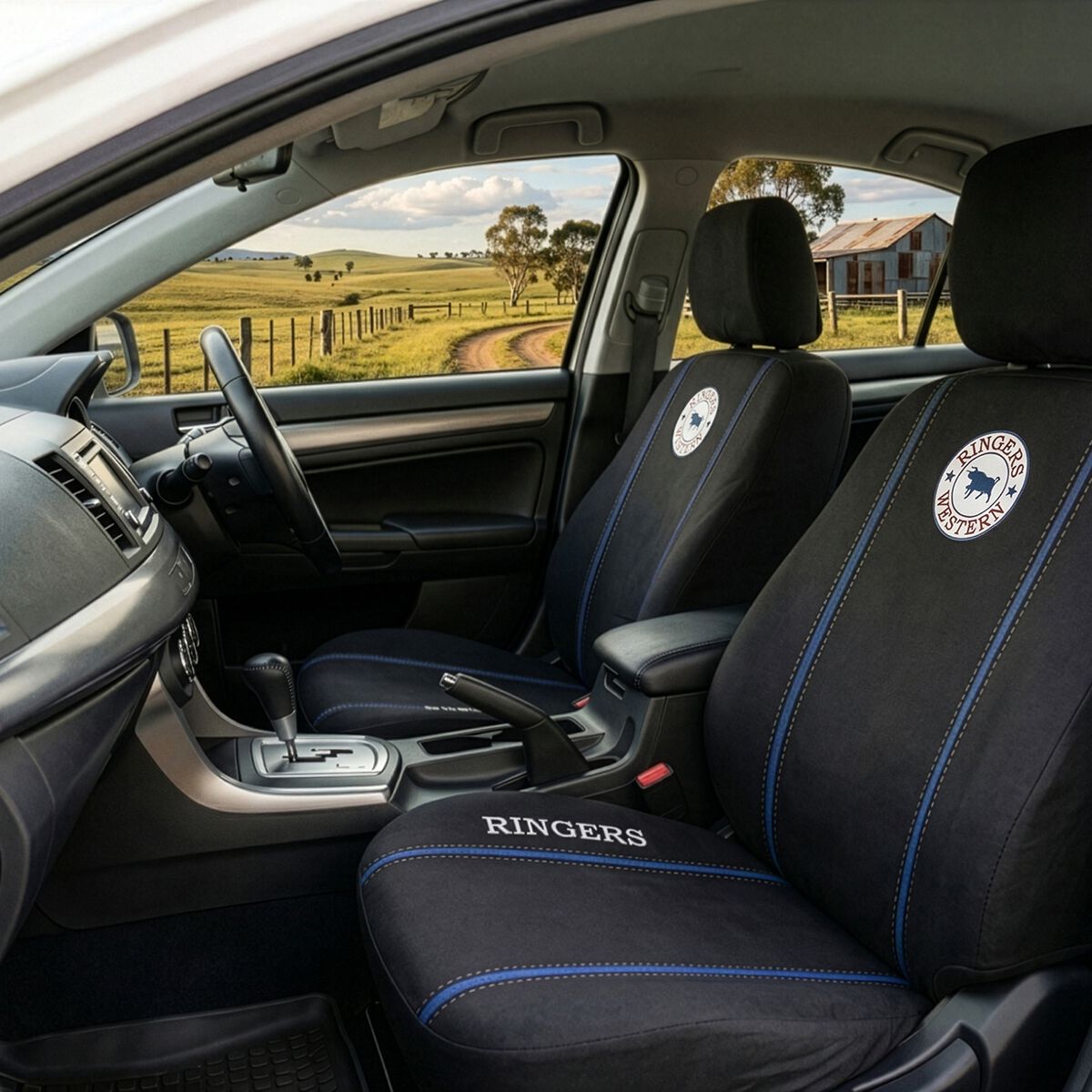 Ringers Western Classic Poly Canvas Seat Covers, Front Universal Pair 30A, , scaau_hi-res
