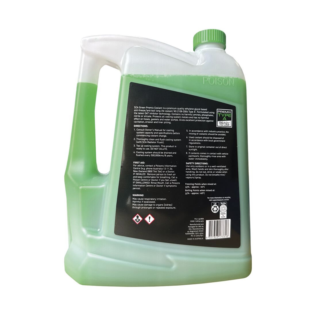 SCA Green Long Life Coolant Premix - 5 Litres, , scaau_hi-res