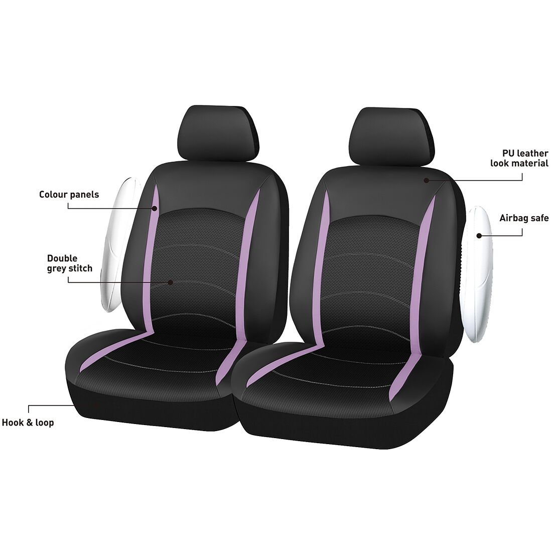 SCA Seat Cover Leather Look and Mesh Size 30A Purple, , scaau_hi-res