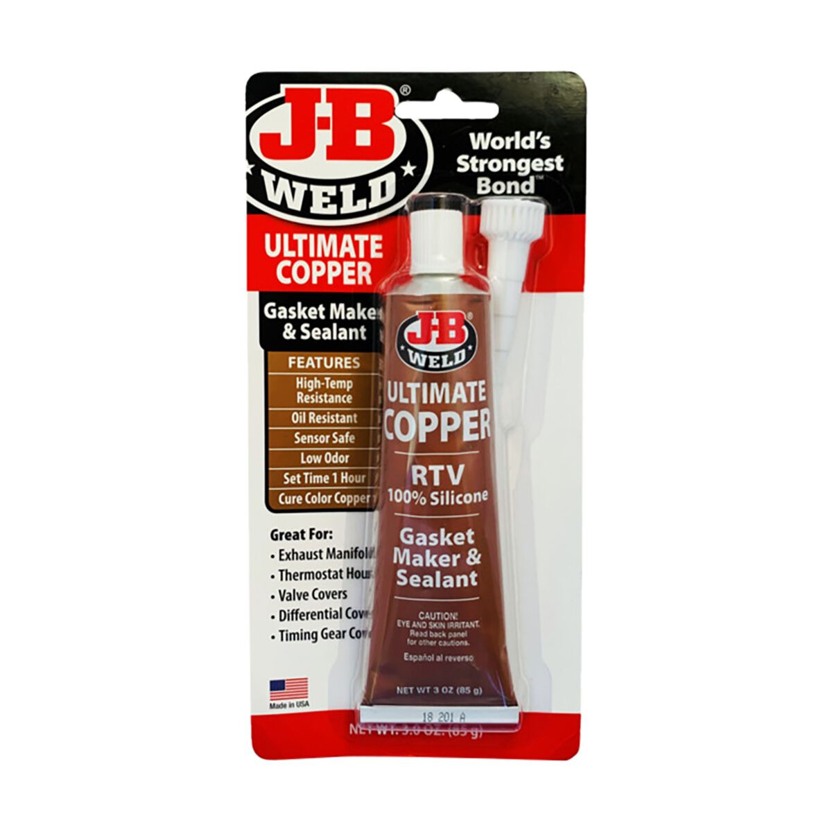 JB Weld Ultimate Copper RTV Gasket Maker & Sealant 85g 32325, , scaau_hi-res