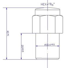 Calibre Wheel Nuts MN12, Shank, 1/2", , scaau_hi-res